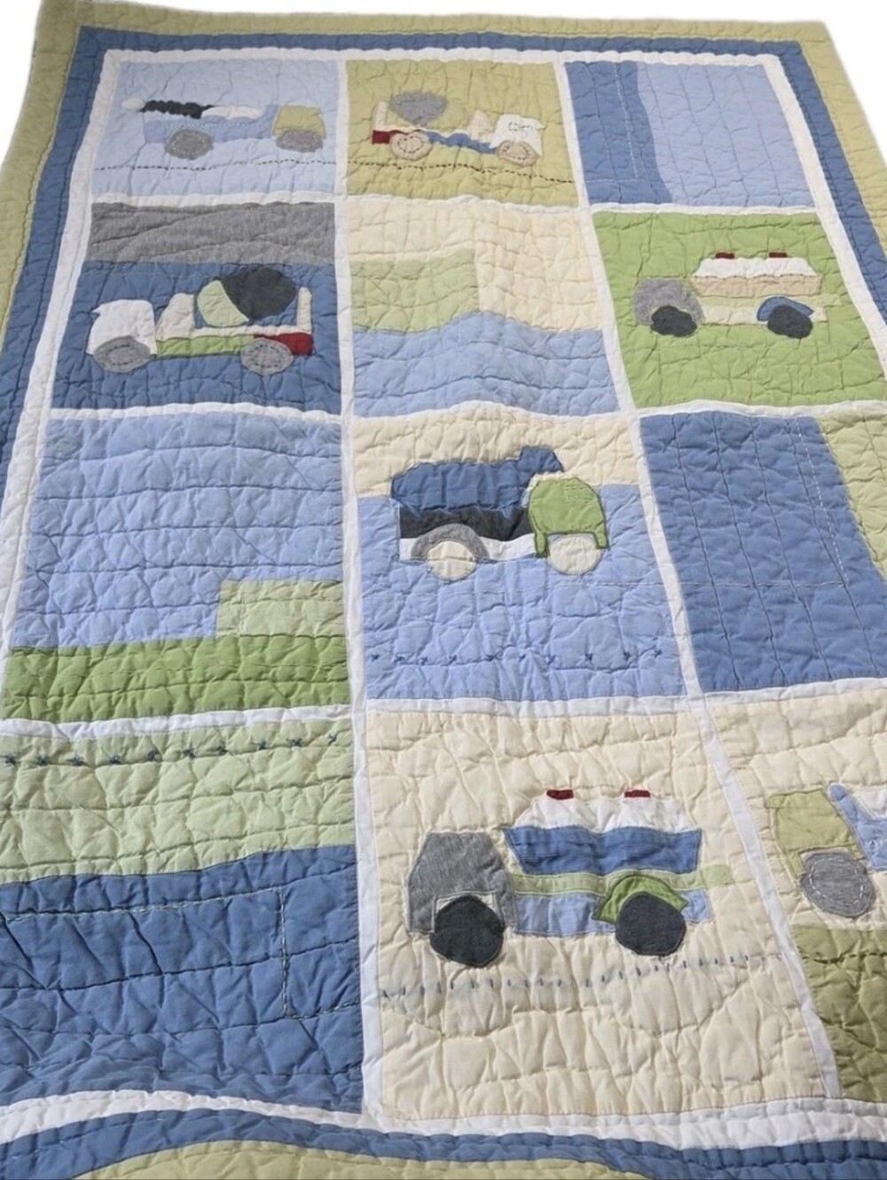 Pottery Barn Crib Toddler Bed Quilt Trucks